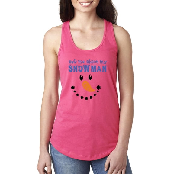 MmF - Women's Racerback Tank Top - MY XMAS SNOWMAN FLIP UP