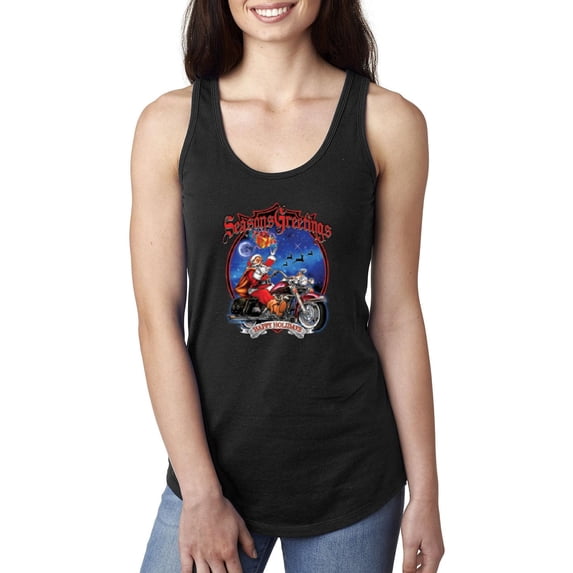 MmF - Women's Racerback Tank Top - SEASONS GREETINGS HAPPY HOLIDAYS