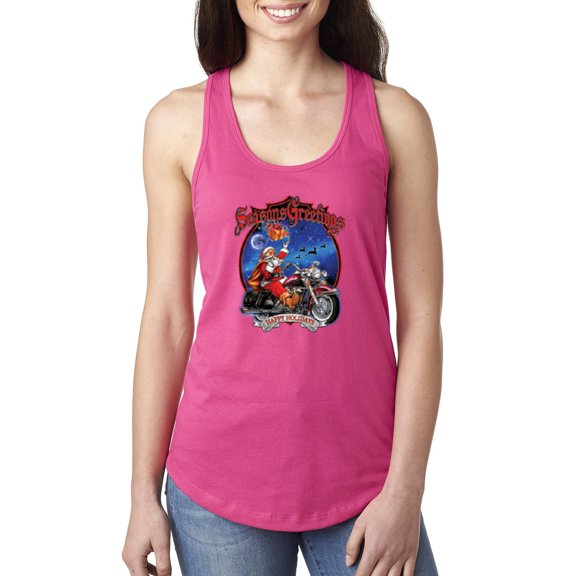 MmF - Women's Racerback Tank Top - SEASONS GREETINGS HAPPY HOLIDAYS