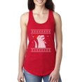 thumbnail image 1 of MmF - Women's Racerback Tank Top - XMAS DINOSAUR UGLY SWEATER, 1 of 5