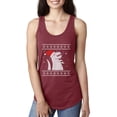 thumbnail image 1 of MmF - Women's Racerback Tank Top - XMAS DINOSAUR UGLY SWEATER, 1 of 3