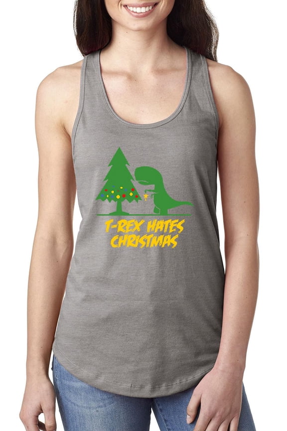 MmF - Women's Racerback Tank Top - XMAS DINOSAUR