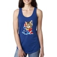 thumbnail image 1 of MmF - Women's Racerback Tank Top, up to Women Size 2XL - American Flag 4th of July Kitty, 1 of 5