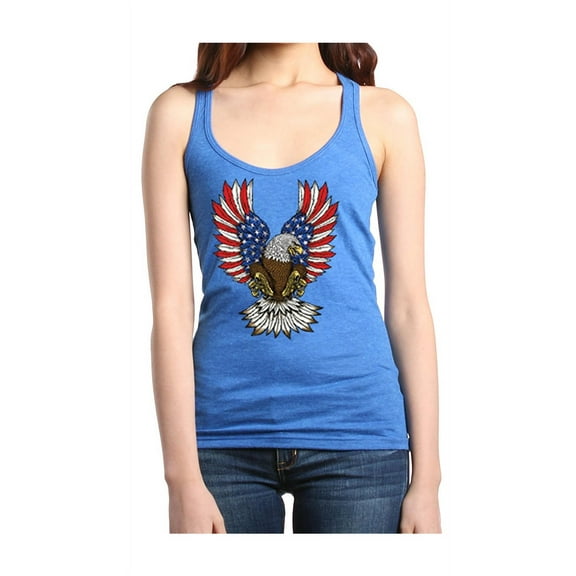 MmF - Women's Racerback Tank Top, up to Women Size 2XL - American Flag 4th of July