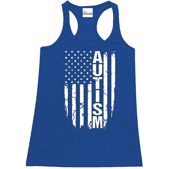 MmF - Women's Racerback Tank Top, up to Women Size 2XL - Autism Flag