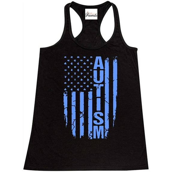 MmF - Women's Racerback Tank Top, up to Women Size 2XL - Autism Flag
