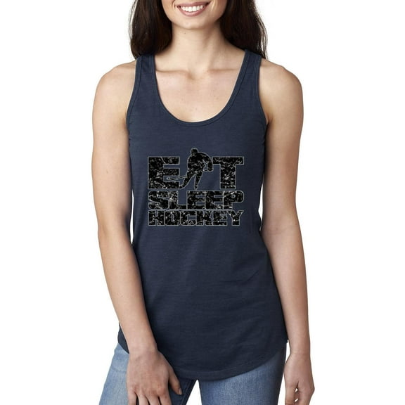 MmF - Women's Racerback Tank Top, up to Women Size 2XL - Eat Sleep Hockey
