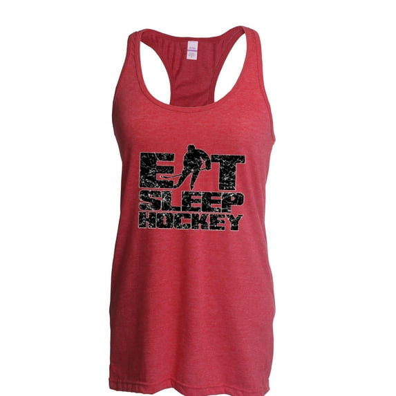 MmF - Women's Racerback Tank Top, up to Women Size 2XL - Eat Sleep Hockey