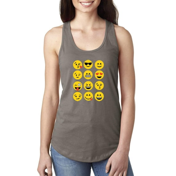 MmF - Women's Racerback Tank Top, up to Women Size 2XL - Emoji Group