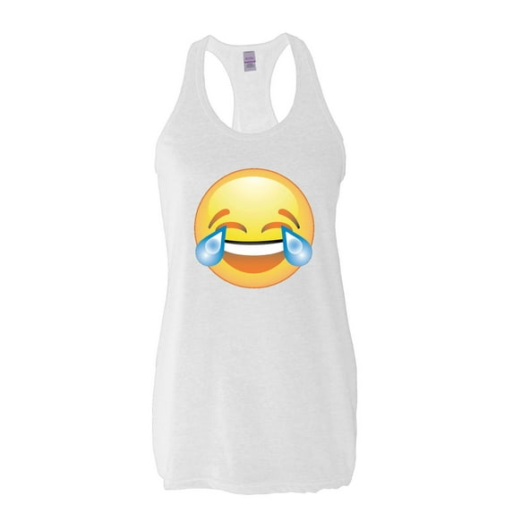 MmF - Women's Racerback Tank Top, up to Women Size 2XL - Emoji Laughing Tears