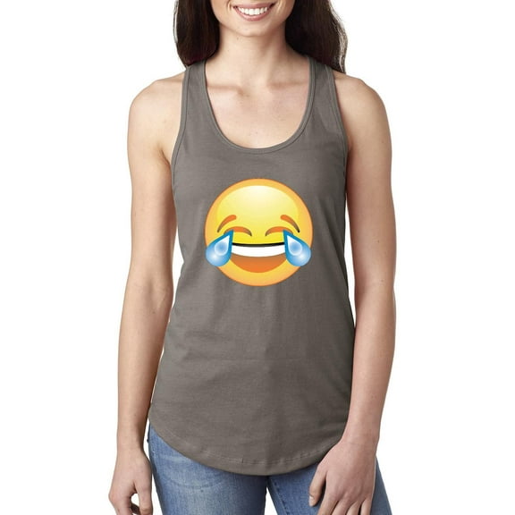 MmF - Women's Racerback Tank Top, up to Women Size 2XL - Emoji Laughing Tears