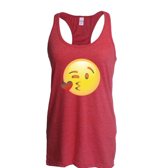 MmF - Women's Racerback Tank Top, up to Women Size 2XL - Emoji Winky Face