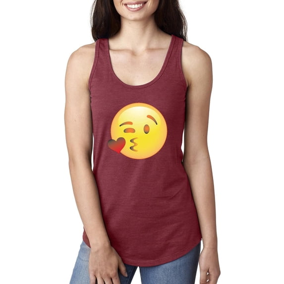 MmF - Women's Racerback Tank Top, up to Women Size 2XL - Emoji Winky Face
