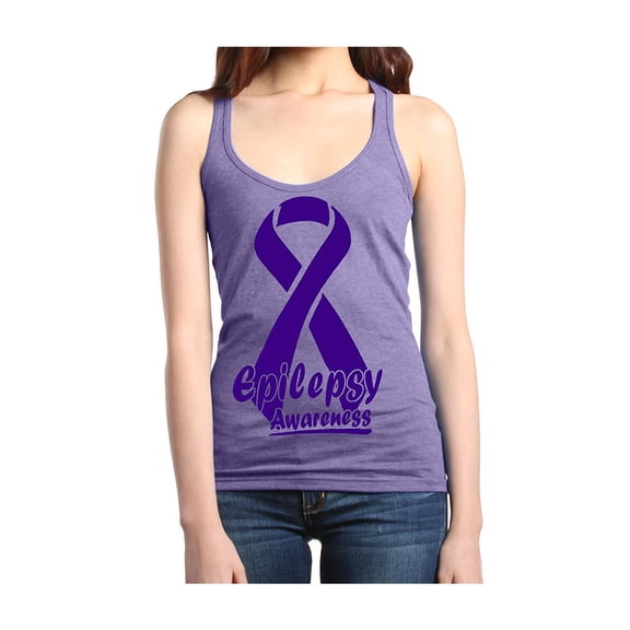 MmF - Women's Racerback Tank Top, up to Women Size 2XL - Epilepsy Ribbon