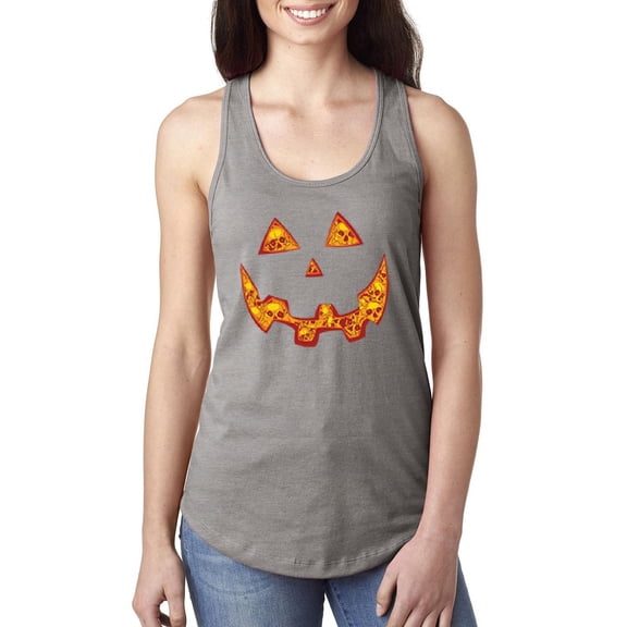 MmF - Women's Racerback Tank Top, up to Women Size 2XL - Halloween Costume Pumpkin Face