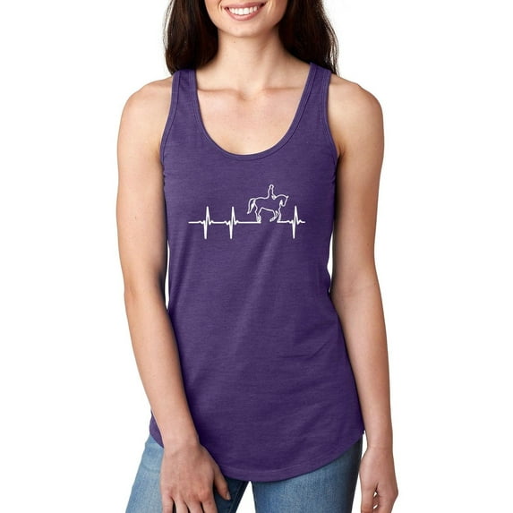 MmF - Women's Racerback Tank Top, up to Women Size 2XL - Heartbeat Horses