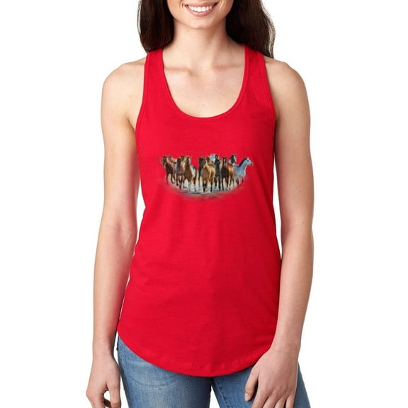 MmF - Women's Racerback Tank Top, up to Women Size 2XL - Horses Herd