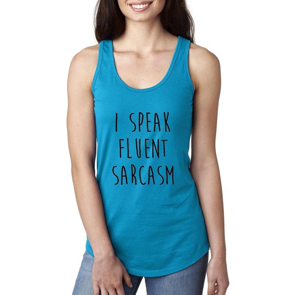 MmF - Women's Racerback Tank Top, up to Women Size 2XL - I Speak Fluent Sarcasm