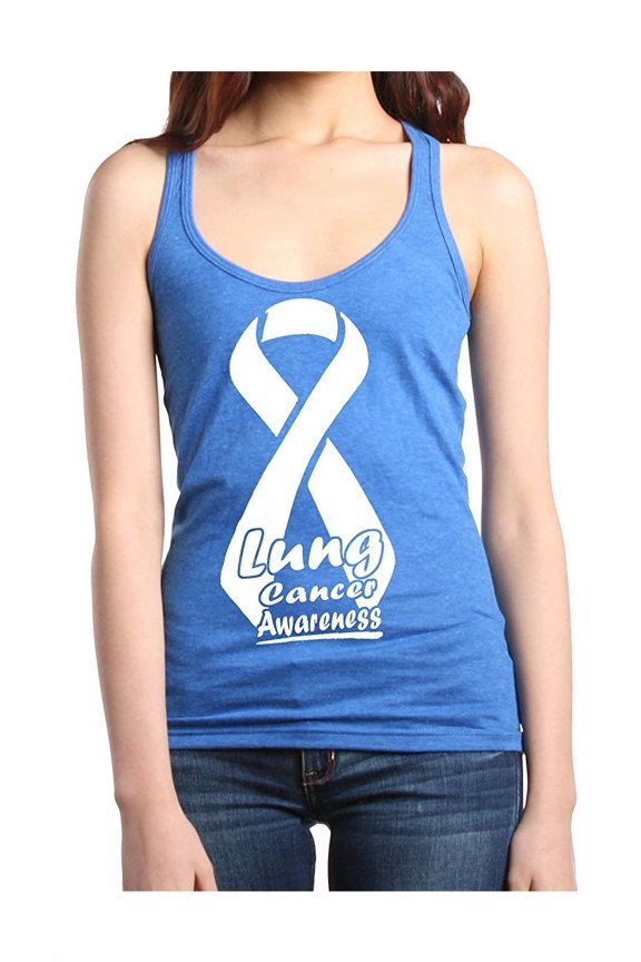 MmF - Women's Racerback Tank Top, up to Women Size 2XL - Lung Cancer