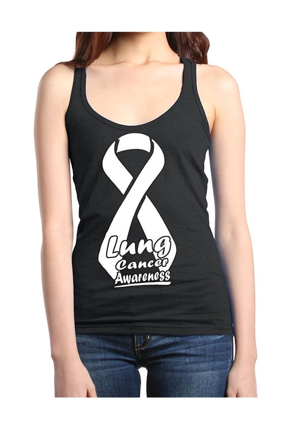 MmF - Women's Racerback Tank Top, up to Women Size 2XL - Lung Cancer