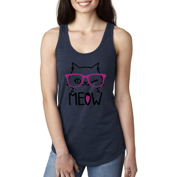 MmF - Women's Racerback Tank Top, up to Women Size 2XL - Meow Cute Cat Kitty