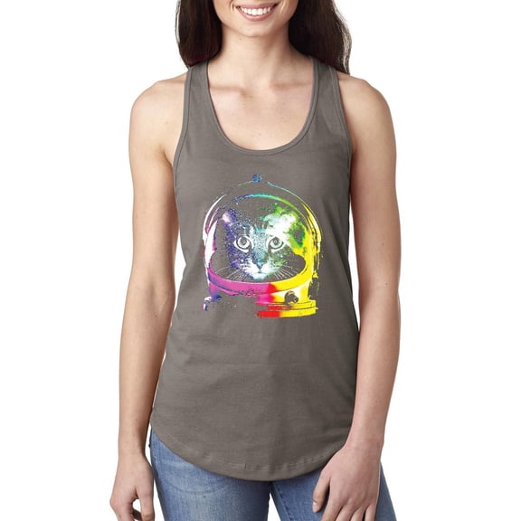 MmF - Women's Racerback Tank Top, up to Women Size 2XL - Space Cat