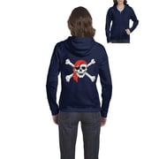 MmF - Women's Sweatshirt Full-Zip Pullover - Halloween Jolly Roger Skull Crossbones