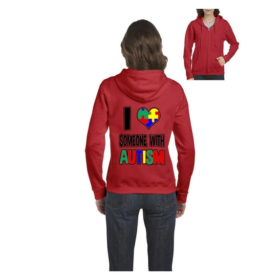 MmF - Women's Sweatshirt Full-Zip Pullover, up to Women Size 3XL - Autism Awareness