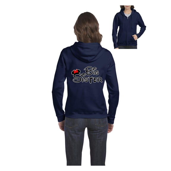 MmF - Women's Sweatshirt Full-Zip Pullover, up to Women Size 3XL - Big Sister