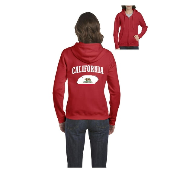 Women's Sweatshirt Full-Zip Pullover - California Cali