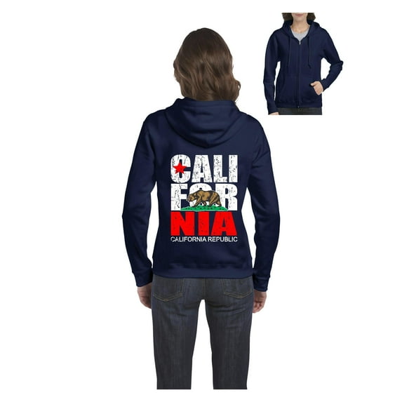 MmF - Women's Sweatshirt Full-Zip Pullover, up to Women Size 3XL - California Cali