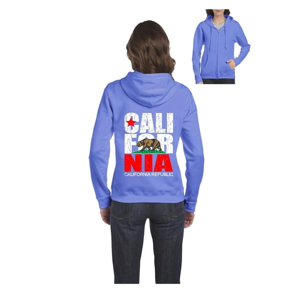 MmF - Women's Sweatshirt Full-Zip Pullover, up to Women Size 3XL - California Cali