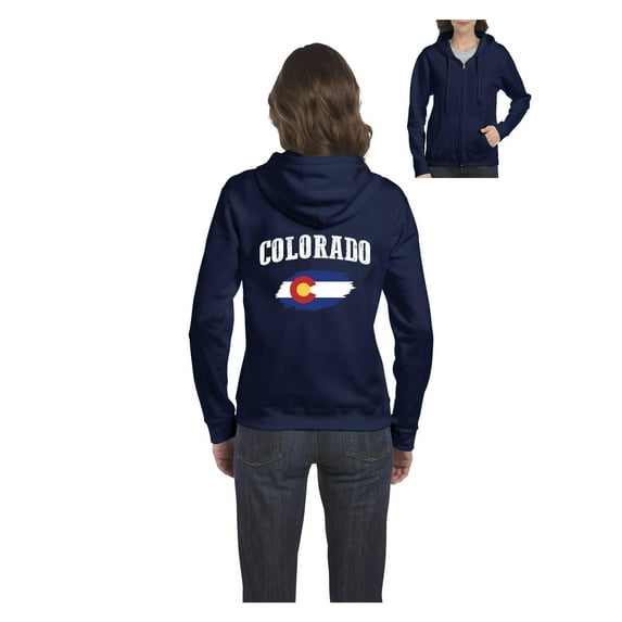 MmF - Women's Sweatshirt Full-Zip Pullover, up to Women Size 3XL - Colorado Flag
