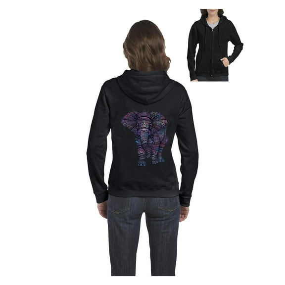 MmF - Women's Sweatshirt Full-Zip Pullover, up to Women Size 3XL - Elephant