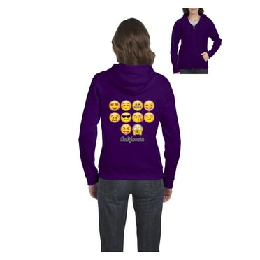 MmF - Women's Sweatshirt Full-Zip Pullover, up to Women Size 3XL - Emoji Entourage