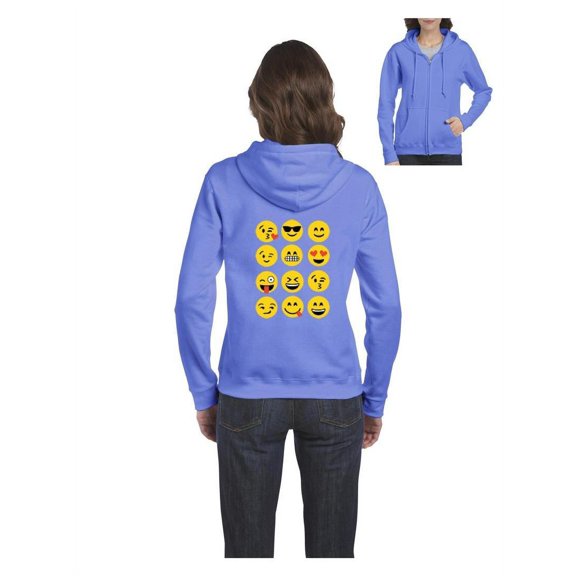 MmF - Women's Sweatshirt Full-Zip Pullover, up to Women Size 3XL - Emoji Group