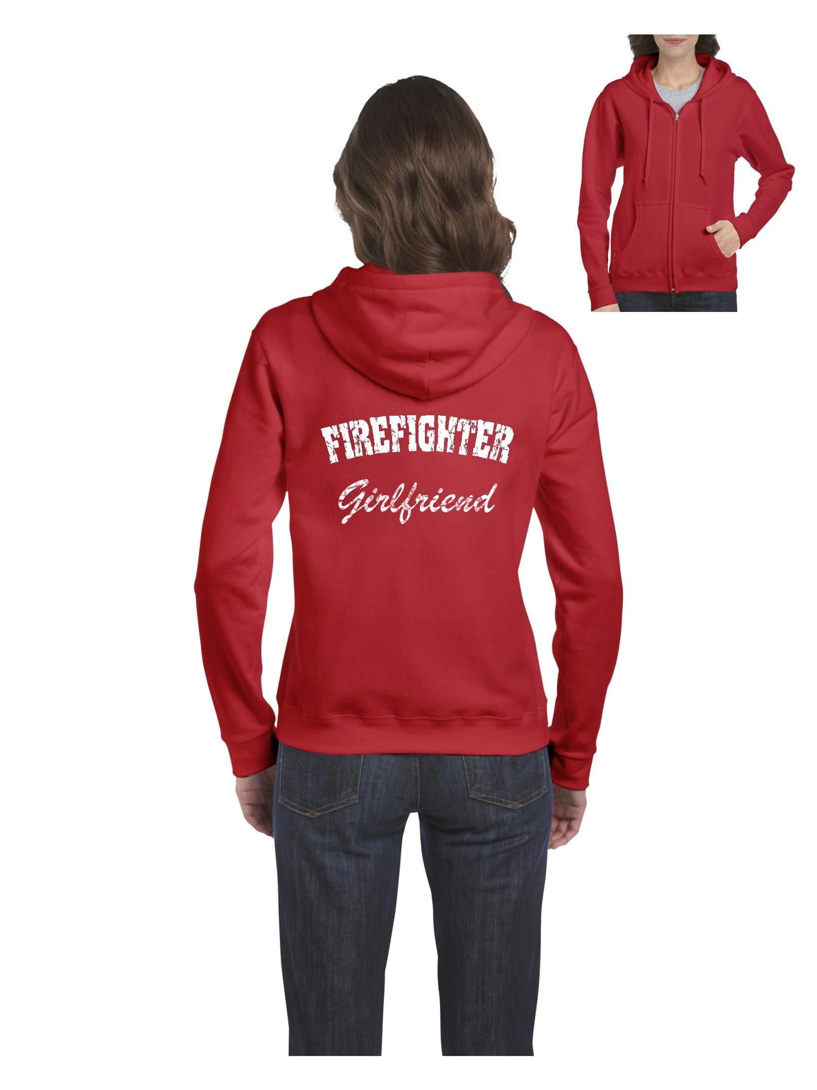 MmF Women s Sweatshirt Full Zip Pullover up to Women Size 3XL Firefighter Girlfriend