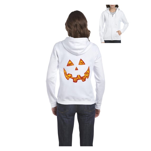 MmF - Women's Sweatshirt Full-Zip Pullover, up to Women Size 3XL - Halloween Costume Pumpkin Face