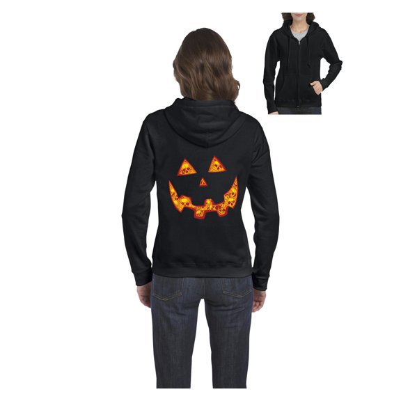 MmF - Women's Sweatshirt Full-Zip Pullover, up to Women Size 3XL - Halloween Costume Pumpkin Face
