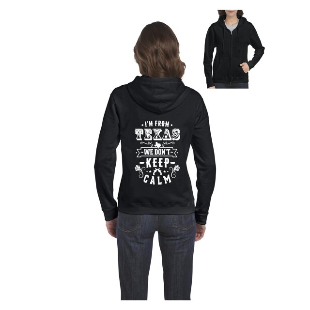 MmF - Women's Sweatshirt Full-Zip Pullover, up to Women Size 3XL - I am From Texas TX Texas