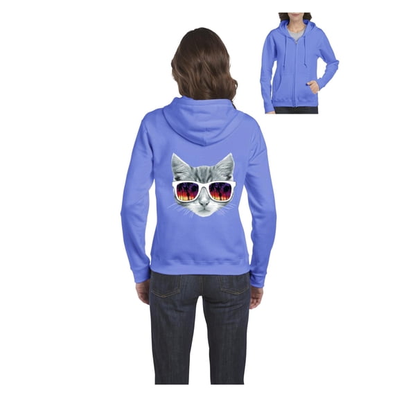 MmF - Women's Sweatshirt Full-Zip Pullover, up to Women Size 3XL - Kitty