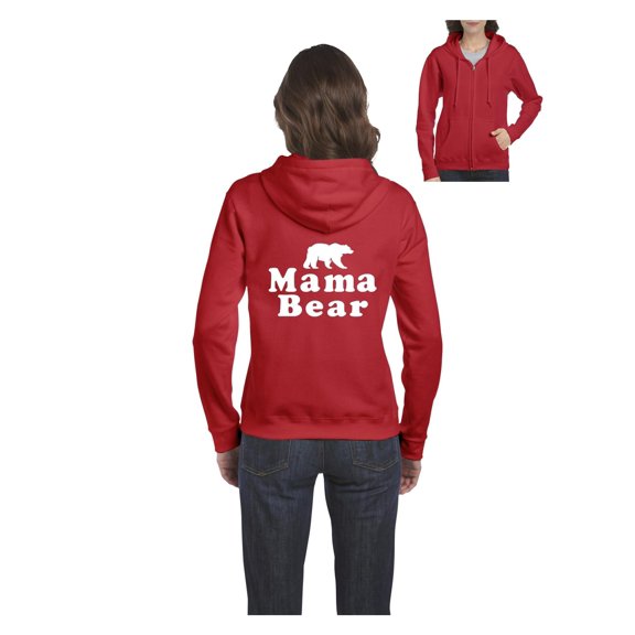 MmF - Women's Sweatshirt Full-Zip Pullover, up to Women Size 3XL - Mama Bear