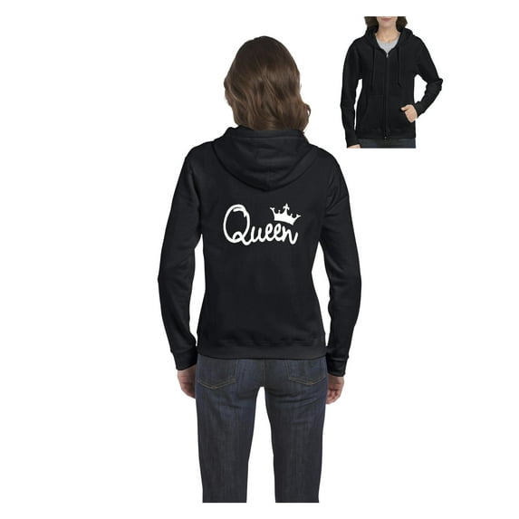 MmF - Women's Sweatshirt Full-Zip Pullover, up to Women Size 3XL - Queen Crown