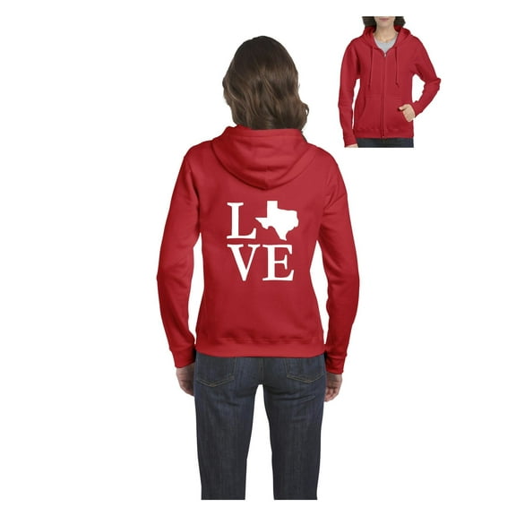 MmF - Women's Sweatshirt Full-Zip Pullover, up to Women Size 3XL - Texas Flag
