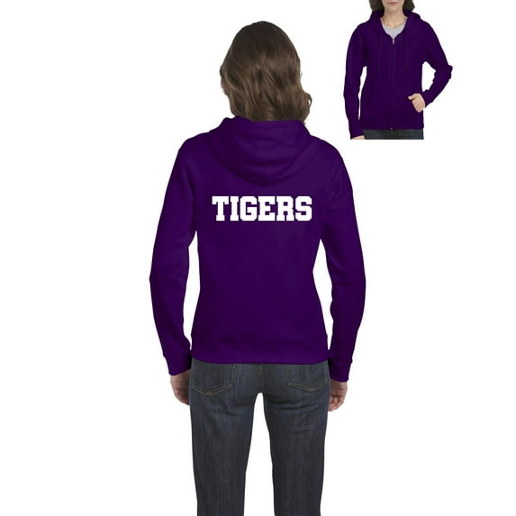 MmF - Women's Sweatshirt Full-Zip Pullover, up to Women Size 3XL - Tigers