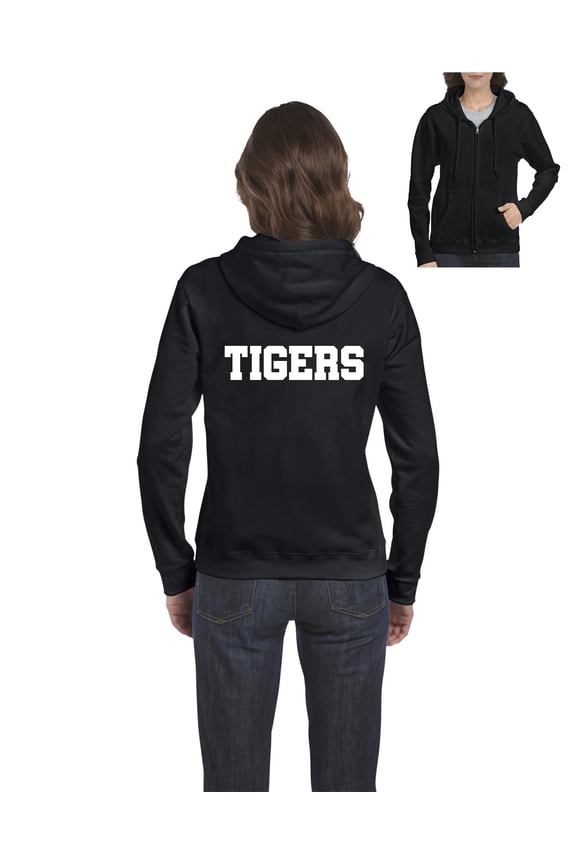 MmF - Women's Sweatshirt Full-Zip Pullover, up to Women Size 3XL - Tigers