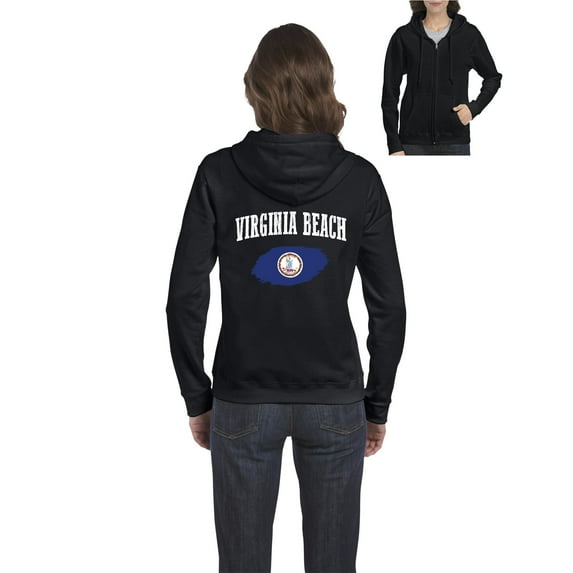 MmF - Women's Sweatshirt Full-Zip Pullover, up to Women Size 3XL - Virginia Beach