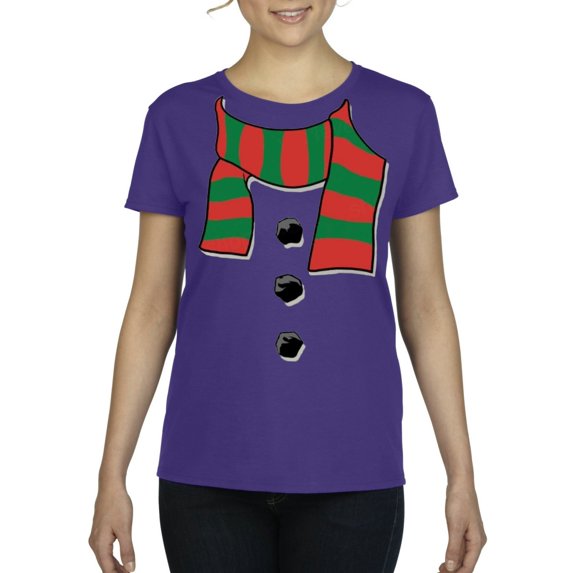 Artix - Women's T-Shirt Short Sleeve - Christmas Snowman Scarf