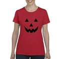 thumbnail image 1 of MmF - Women's T-Shirt Short Sleeve - Halloween Halloween Pumpkin Face in Black, 1 of 5