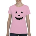 thumbnail image 1 of MmF - Women's T-Shirt Short Sleeve - Halloween Halloween Pumpkin Face in Black, 1 of 5